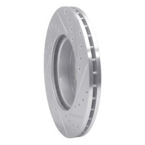 Volkswagen EuroVan Brake Rotor (1) - Front Left - R1 Concepts - Drilled & Slotted - Silver - `96-`00